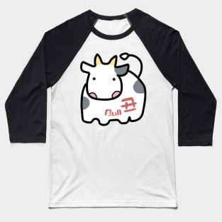 Chinese Zodiac Bull Doodle Art Baseball T-Shirt